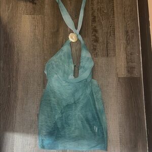 Peppermayo Teal Halter dress with shell Accent